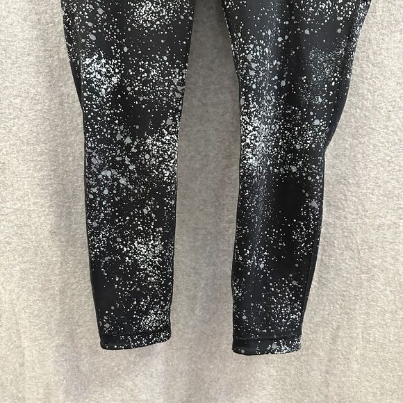 Title Nine Legging Womens Medium Black White Grey Splatter Print Pullon Stretch - Picture 3 of 10